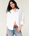 Hollister Oversized Linen-blend Shirt In White