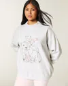 Hollister Oversized Mock-neck Bear Graphic Sweatshirt In Blue