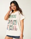 Hollister Oversized Off-the-shoulder Stranger Things Graphic Tee In White