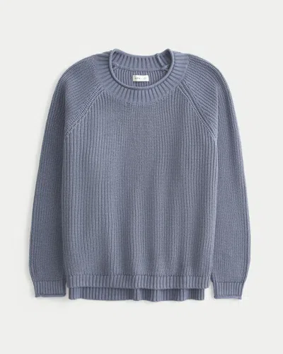 Hollister Oversized Roll-neck Sweater In Blue