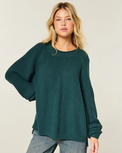 Hollister Oversized Roll-neck Sweater In Green