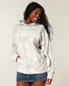 Hollister Oversized Senior Graphic Camo Hoodie In White
