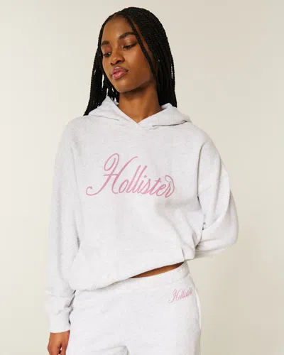 Hollister Oversized Sparkle Logo Graphic Hoodie