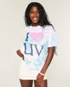 Hollister Oversized Tie-dye I Heart Uv Graphic Tee