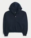 Hollister Oversized Zip-up Hoodie In Blue