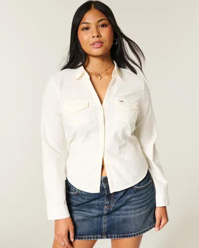 Hollister Oxford Icon Shirt In White