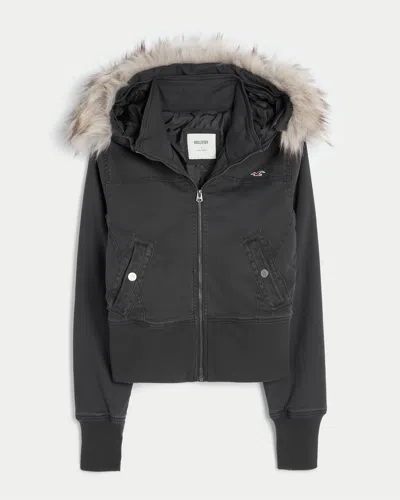 Hollister Peyton Twill Jacket In Gray