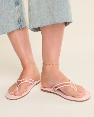 Hollister Pink Faux Leather Flip Flops In Light Pink