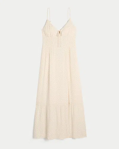 Hollister Pintuck Maxi Dress In Neutral