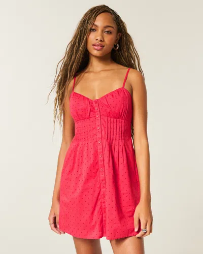 Hollister Pintuck Mini Dress In Pink