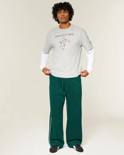 Hollister Piped Super Baggy Sweatpants In Green