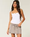 Hollister Pleated Mini Skirt In Brown