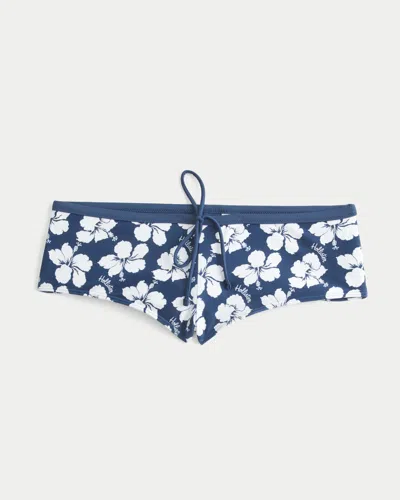 Hollister Pop Binding Swim Shortie In Blue