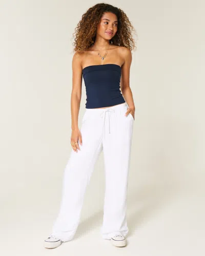 Hollister Pull-on Slub Pants In White