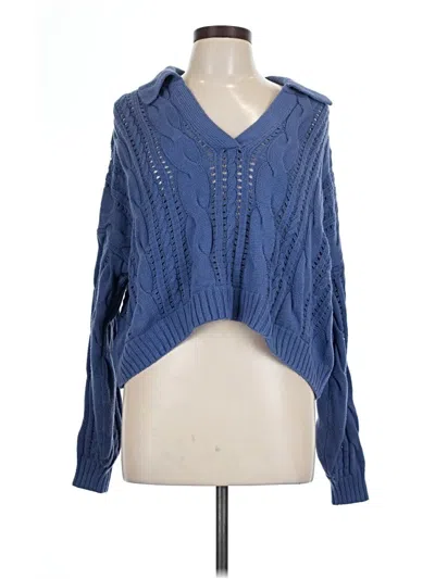 Pre-owned Hollister Pullover Sweater In Blue