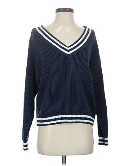 Pre-owned Hollister Pullover Sweater In Blue