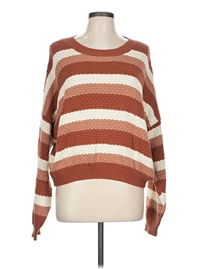 Pre-owned Hollister Pullover Sweater In Brown