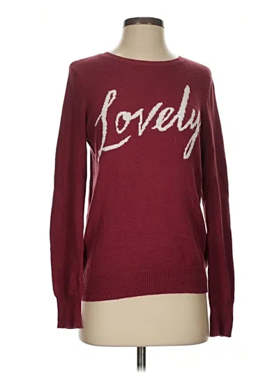 Pre-owned Hollister Pullover Sweater In Burgundy
