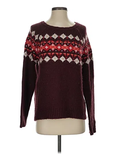 Pre-owned Hollister Pullover Sweater In Burgundy