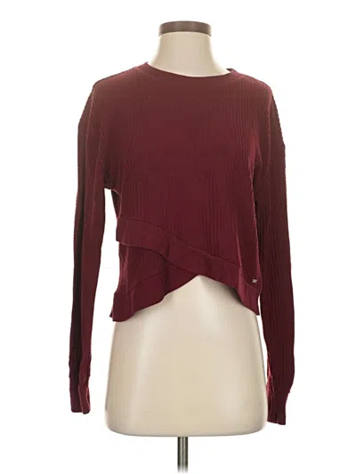 Pre-owned Hollister Pullover Sweater In Burgundy