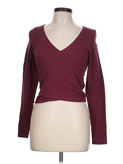Pre-owned Hollister Pullover Sweater In Burgundy