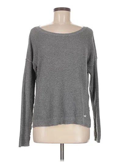 Pre-owned Hollister Pullover Sweater In Gray