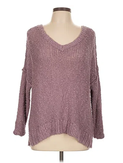 Pre-owned Hollister Pullover Sweater In Purple