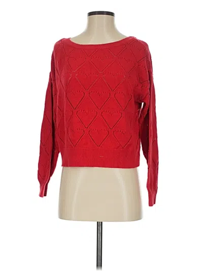 Pre-owned Hollister Pullover Sweater In Red