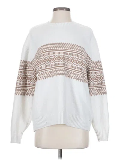 Pre-owned Hollister Pullover Sweater In White