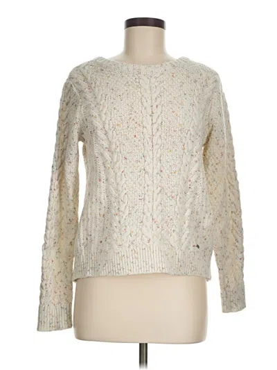 Pre-owned Hollister Pullover Sweater In White