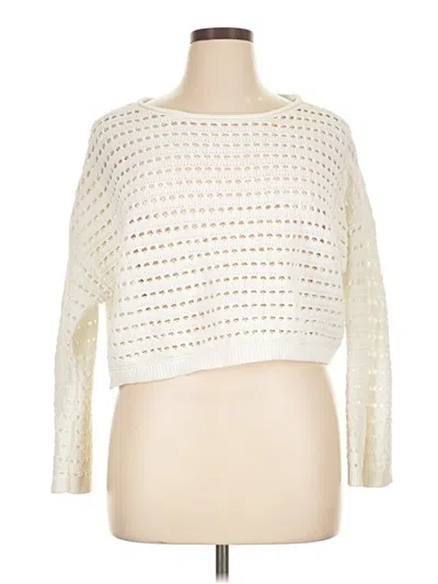 Pre-owned Hollister Pullover Sweater In White