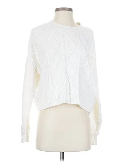 Pre-owned Hollister Pullover Sweater In White