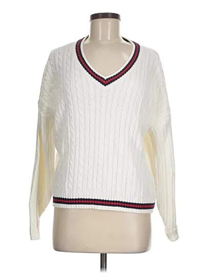 Pre-owned Hollister Pullover Sweater In White