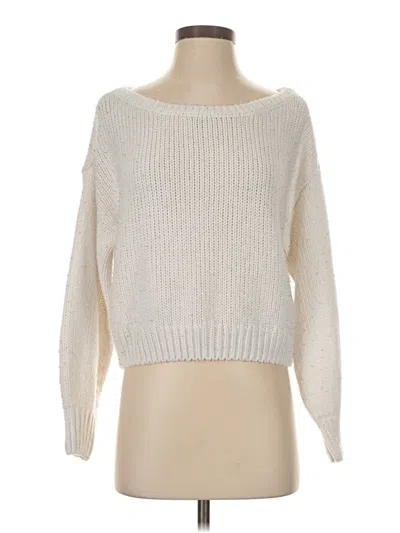 Pre-owned Hollister Pullover Sweater In White