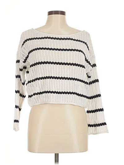 Pre-owned Hollister Pullover Sweater In White