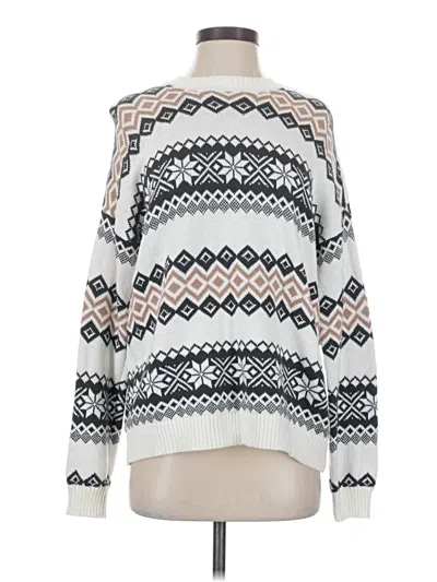 Pre-owned Hollister Pullover Sweater In White
