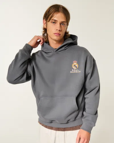 Hollister Real Madrid Cf Graphic Hoodie In Gray