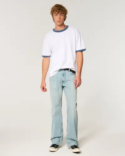 Hollister Relaxed Bootcut Jeans In Light Medium