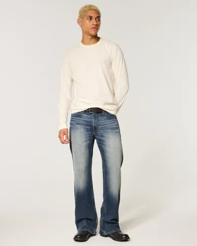 Hollister Relaxed Bootcut Jeans In Medium