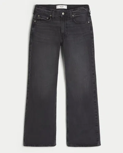 Hollister Relaxed Bootcut Jeans In Washed Black