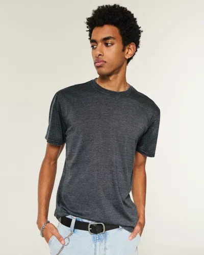 Hollister Relaxed Burnout Crew T-shirt In Black