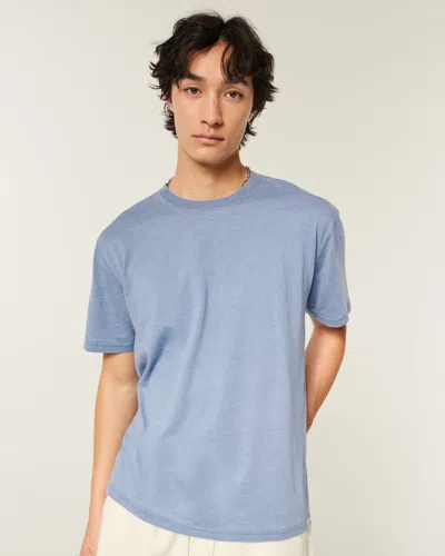 Hollister Relaxed Burnout Crew T-shirt In Blue