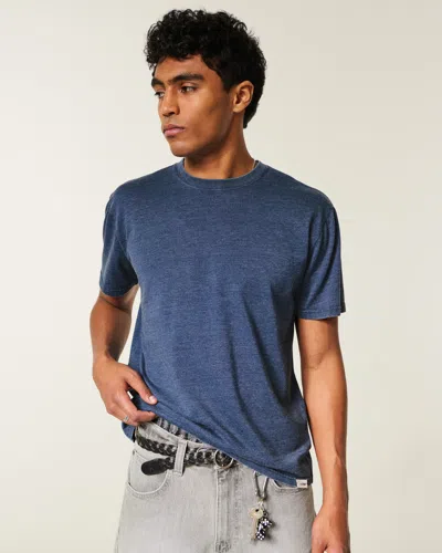 Hollister Relaxed Burnout Crew T-shirt In Blue