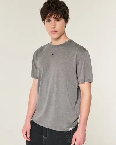 Hollister Relaxed Burnout Crew T-shirt In Gray