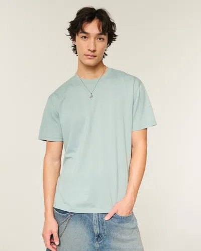 Hollister Relaxed Burnout Crew T-shirt In Blue