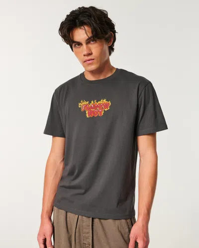 Hollister Relaxed Flamin' Hot Cheetos Graphic Tee In Gray