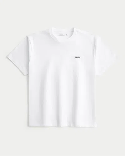 Hollister Relaxed Heavyweight Cotton Logo T-shirt In White