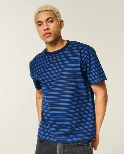 Hollister Relaxed Heavyweight Crew T-shirt In Blue