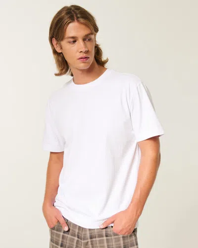 Hollister Relaxed Heavyweight Crew T-shirt In White