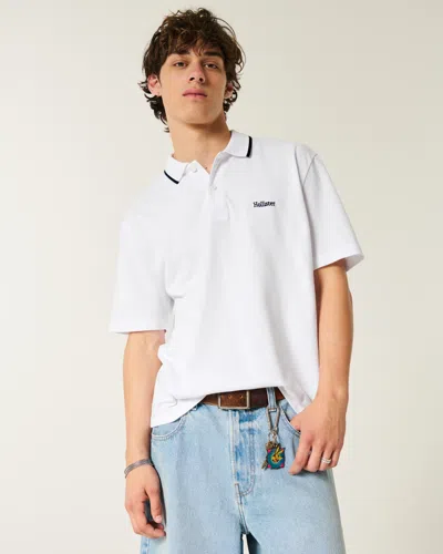 Hollister Relaxed Logo Polo In White